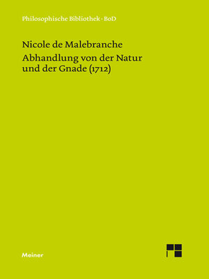 cover image of Abhandlung von der Natur und der Gnade (1712)